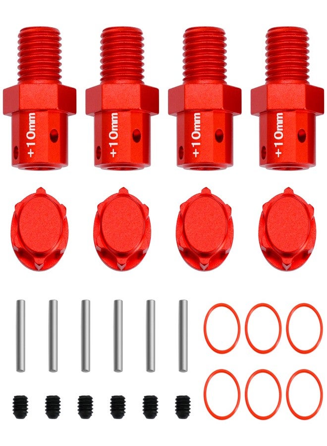 POLANTA Aluminum +10mm Wide Wheel Hex Hub Upgrade Parts for Arrma 1/7 Mojave Infraction Felony Limitless Fireteam 1/8 Kraton Outcast 6S BLX (Red) - Image 1